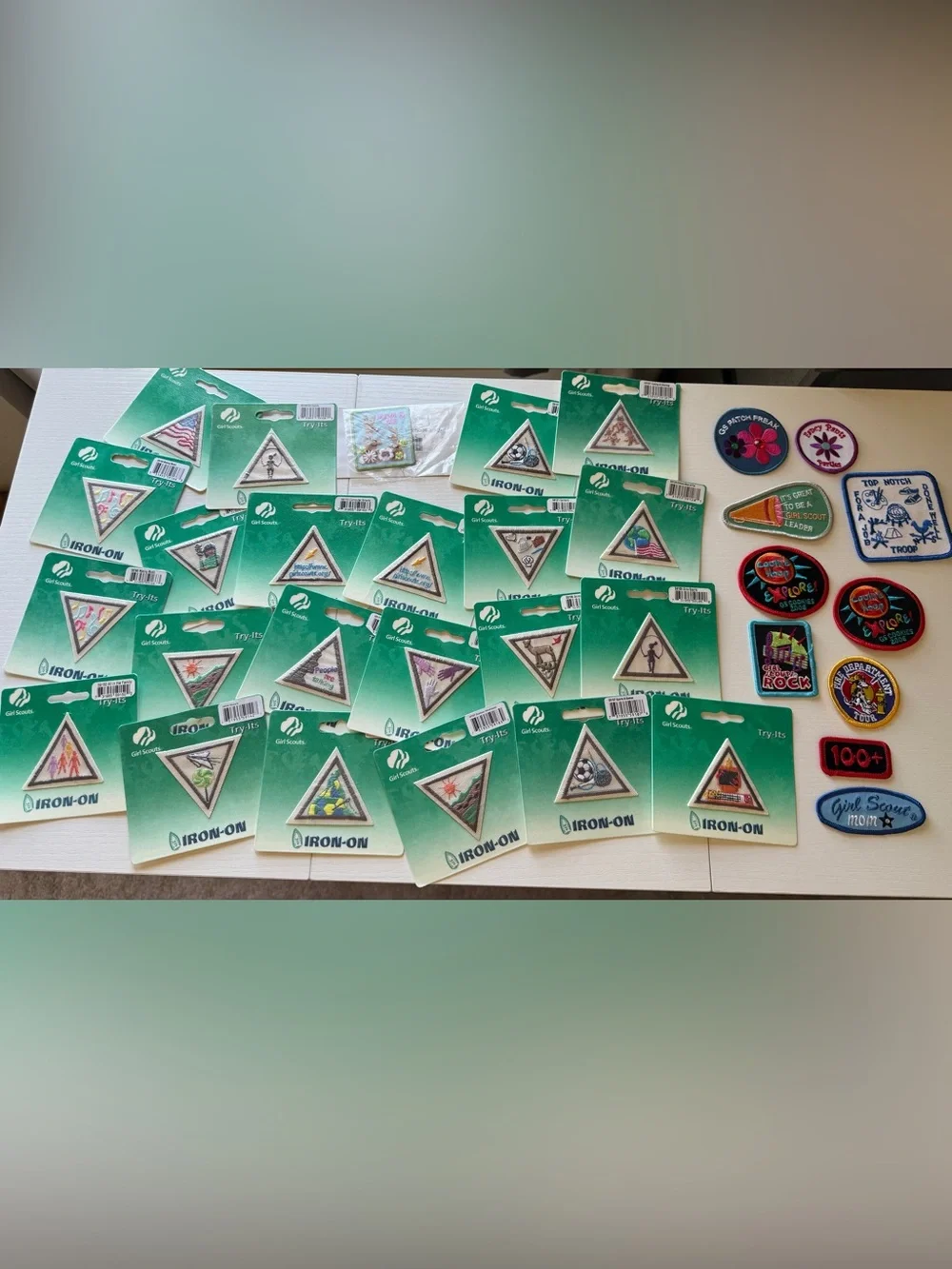 Girl Scouts Brownie Try-Its Try It Iron-On Triangular Badges Pre 2010